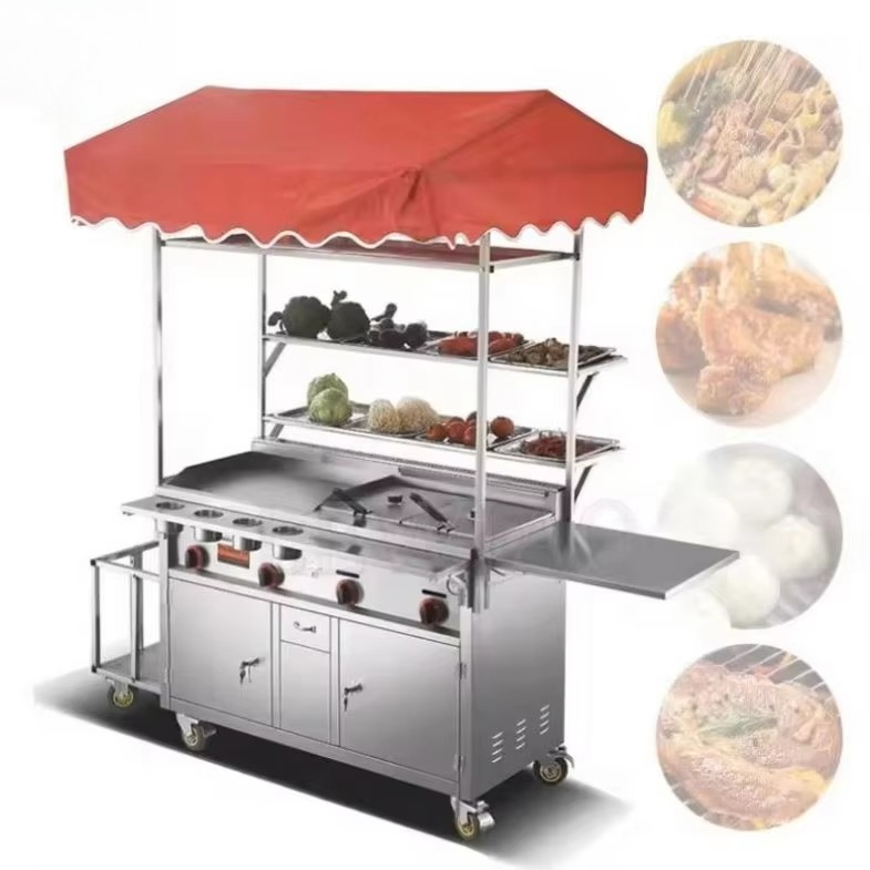 Food Snacks Catering - Carrello Mobile per Alimenti in Acciaio